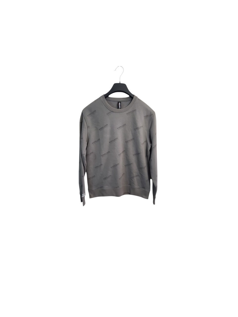 Kirkland Signature Gray Allover Logo Crewneck Sweatshirt Pullover